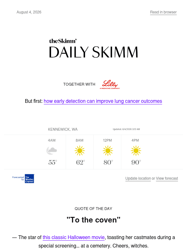 Newsletter preview: Warm milk could never