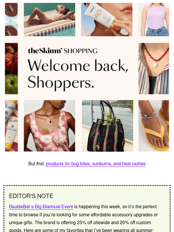 Newsletter preview: BaubleBar’s major sale, a dupe for Baccarat Rouge, and more