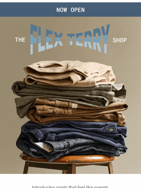Newsletter preview: Back in Stock (!) Flex Terry 5 Pocket