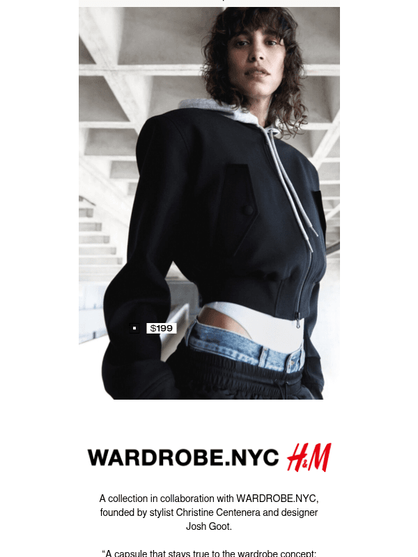 Newsletter preview: WARDROBE.NYC H&M
