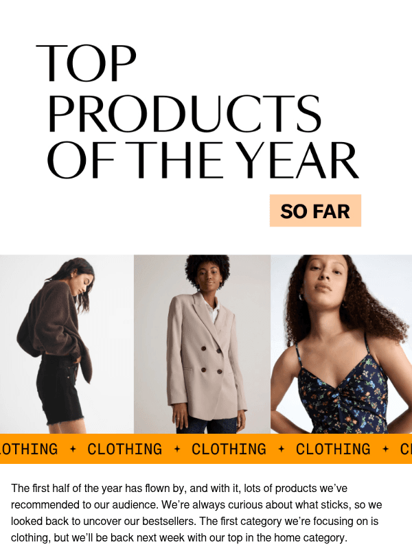 Newsletter preview: The clothes our audience keeps buying…