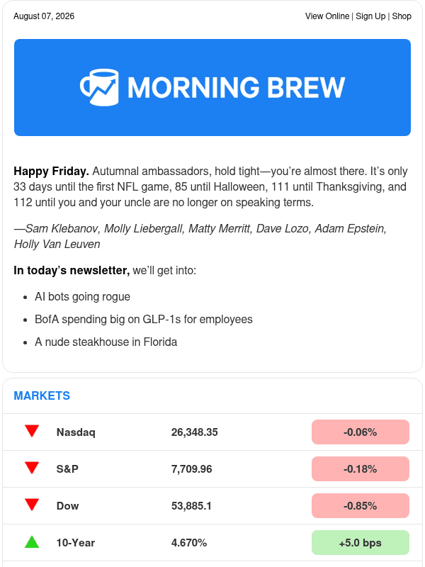 Newsletter preview: ☕️ Bejeebers