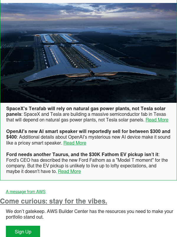 Newsletter preview: SpaceX's Terafab will rely on natural gas power plants, not Tesla solar panels