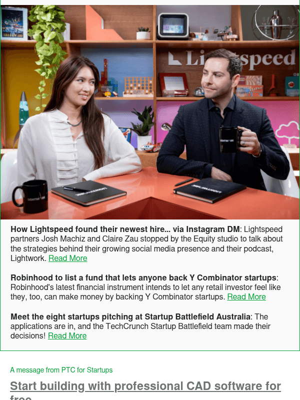 Newsletter preview: How Lightspeed found their newest hire… via Instagram DM