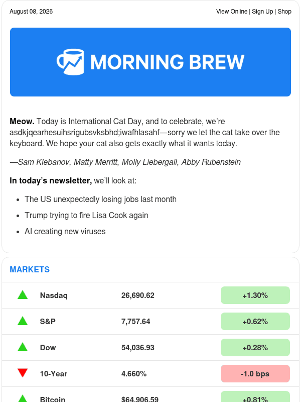 Newsletter preview: ☕ Not so hot hiring