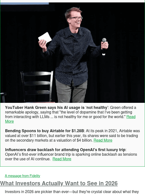 Newsletter preview: YouTuber Hank Green says his AI usage is ‘not healthy’