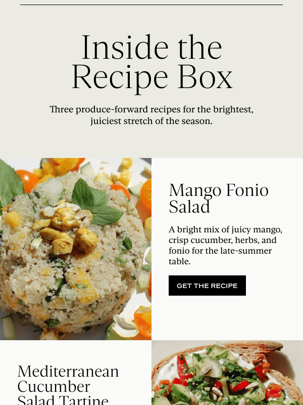 Newsletter preview: Peak Summer, Served Three Ways