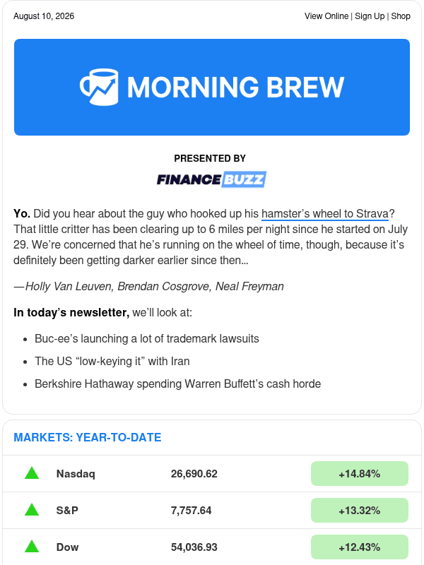 Newsletter preview: ☕ Beaver suit