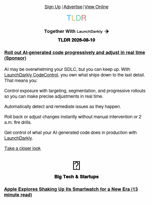 Newsletter preview: Apple Watch redesign ⌚, OpenAI hack timeline 🔒, agentic code quality 👨‍💻