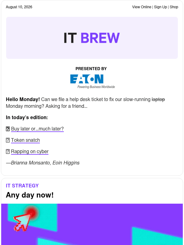 Newsletter preview: ☕ Stall tactics
