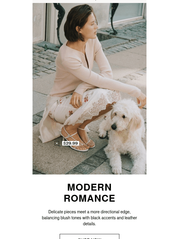 Newsletter preview: Modern romance: lace + leather