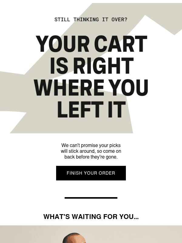 Newsletter preview: Your cart is waiting for you!