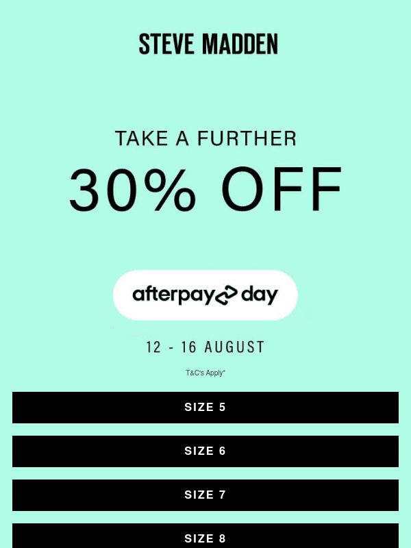 Newsletter preview: AFTERPAY DAY SALE