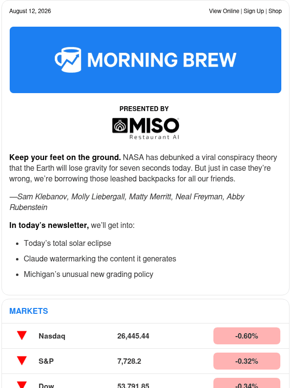 Newsletter preview: ☕️ Solar windfall