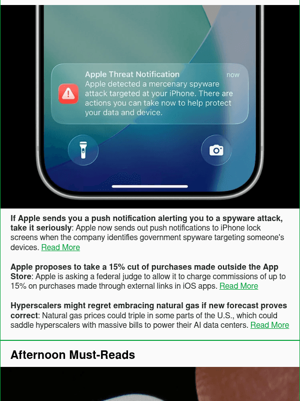 Newsletter preview: If Apple sends you a push notification alerting you to a spyware attack, take it seriously