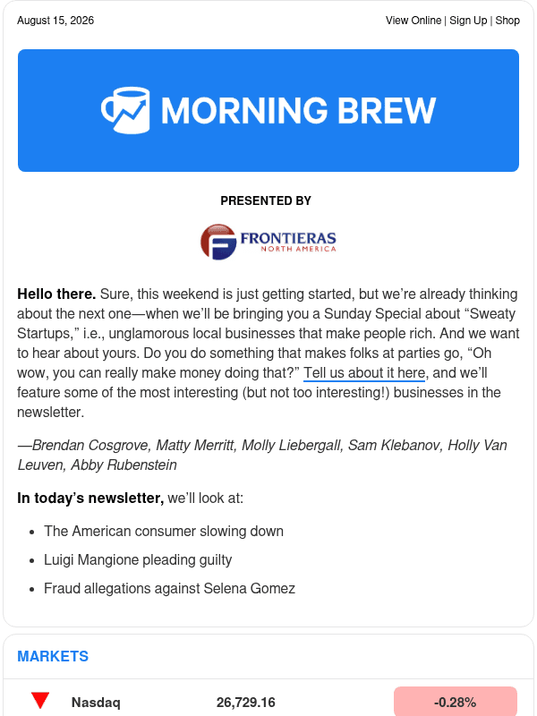 Newsletter preview: ☕  Retail details