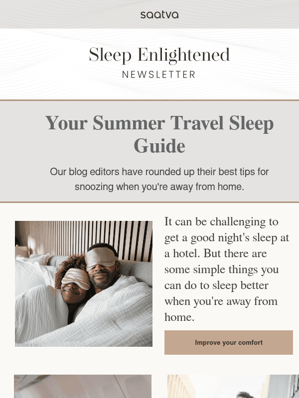 Newsletter preview: How to Sleep Better While Traveling This Summer