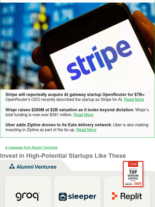 Newsletter preview: Stripe will reportedly acquire AI gateway startup OpenRouter for $7B+