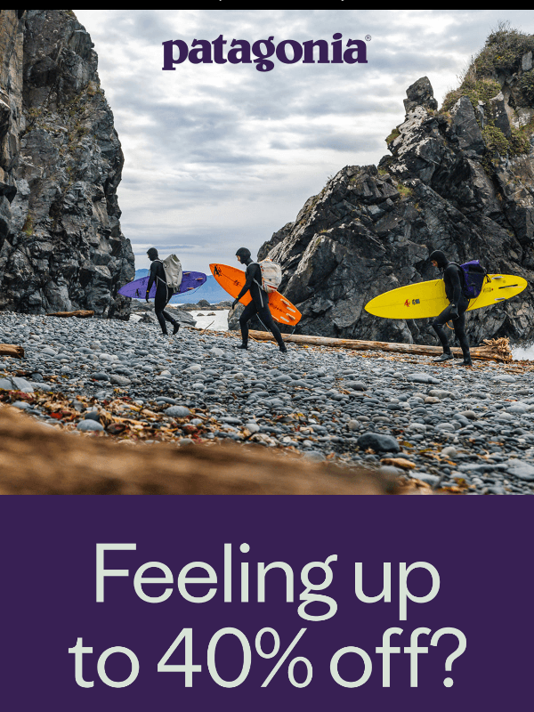 Newsletter preview: Up to 40% off happening now