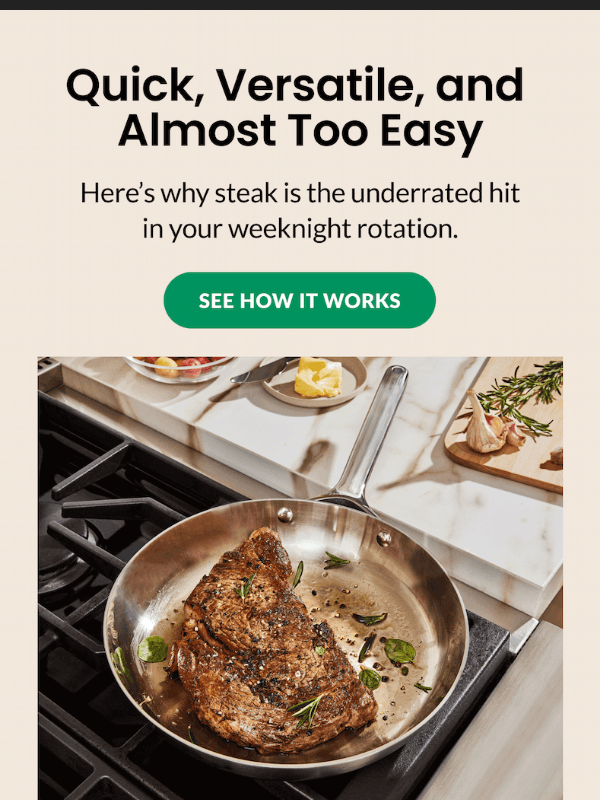 Newsletter preview: Your Weeknight Routine: Just Add Steak