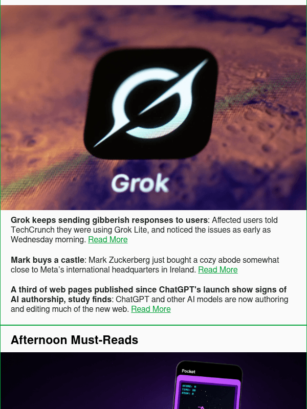 Newsletter preview: Grok keeps sending gibberish responses to users
