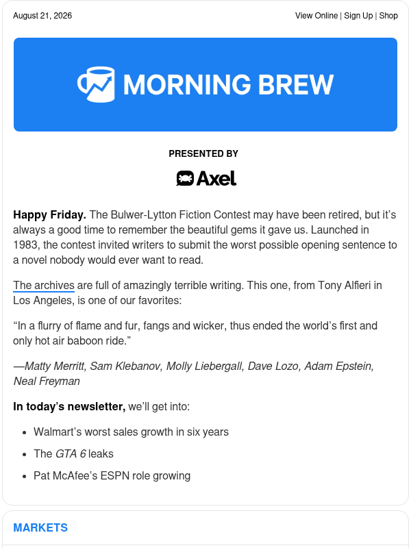 Newsletter preview: ☕️ Feeling blue