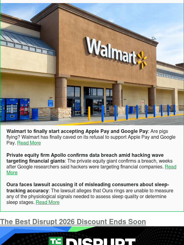 Newsletter preview: Walmart to finally start accepting Apple Pay and Google Pay