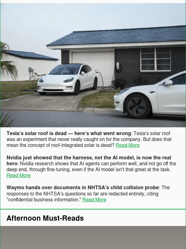 Newsletter preview: Tesla’s solar roof is dead — here’s what went wrong