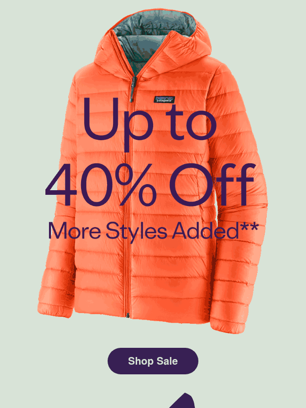 Newsletter preview: More styles now up to 40% off