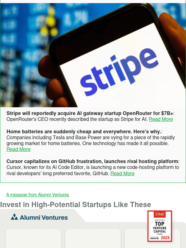 Newsletter preview: Stripe will reportedly acquire AI gateway startup OpenRouter for $7B+