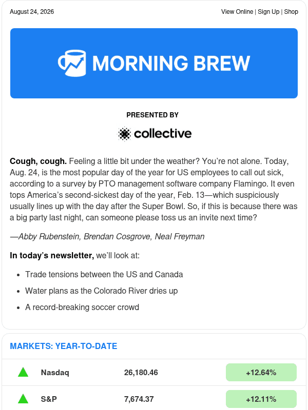 Newsletter preview: ☕️ Oh, Canada