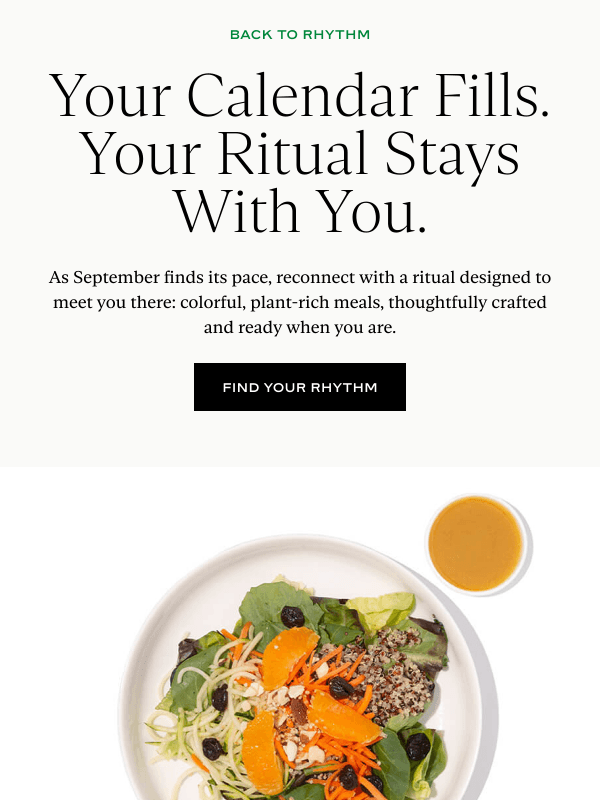 Newsletter preview: Find Your September Rhythm
