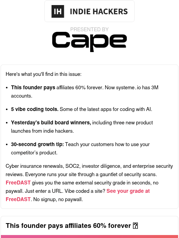 Newsletter preview: 🗞️ What's New: 60% affiliate commissions forever, competitor tutorials as marketing, being a tryhard is cool