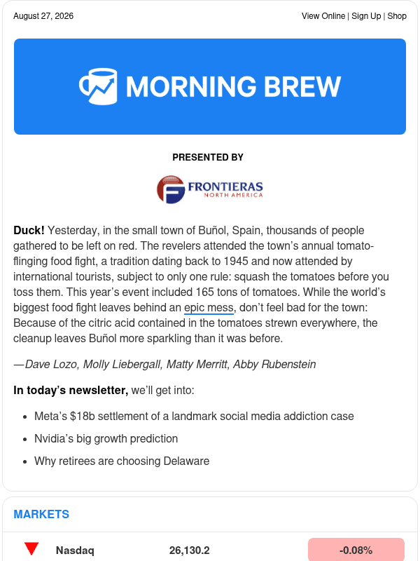 Newsletter preview: ☕️ Settling down