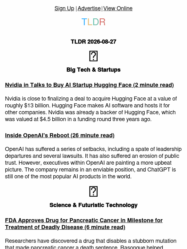 Newsletter preview: Nvidia buys Hugging Face 💰, Inside OpenAI 🤖, making LLMs faster ⚡