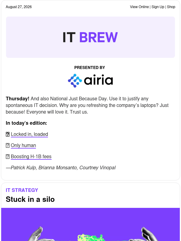 Newsletter preview: ☕ Exit not included