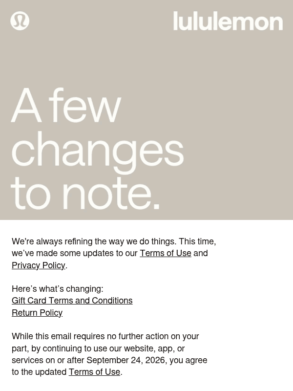 Newsletter preview: Updates to our Terms of Use and Privacy Policy
