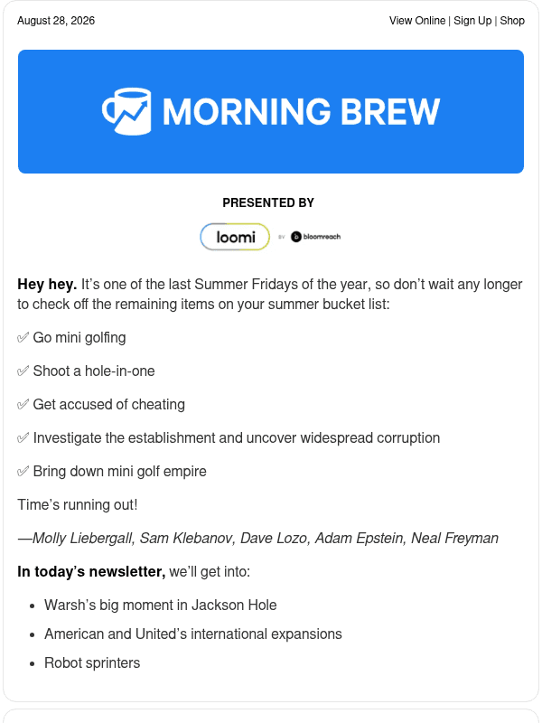 Newsletter preview: ☕ Giddy up