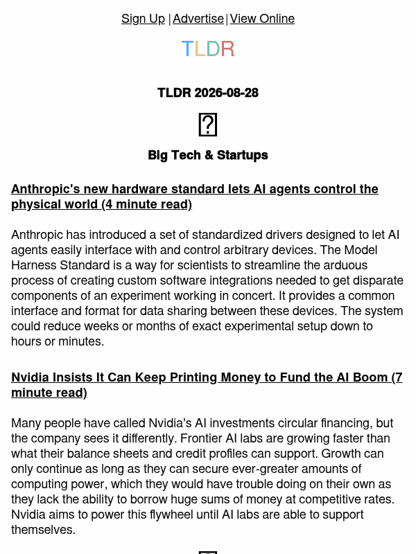 Newsletter preview: Anthropic's hardware standard 🤖, Meta's Claude spend 💰, agent files 👨‍💻