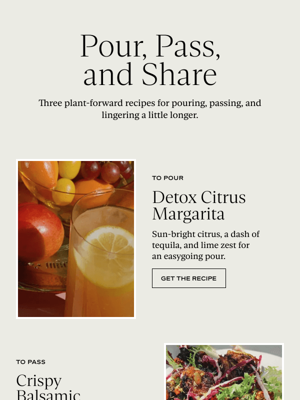 Newsletter preview: Three Recipes for a Late-Summer Table