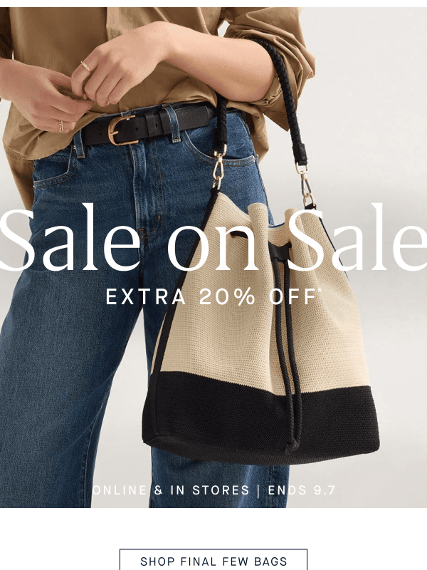 Newsletter preview: Sale on sale: Bag edition.