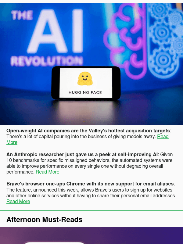 Newsletter preview: Open-weight AI companies are the Valley's hottest acquisition targets