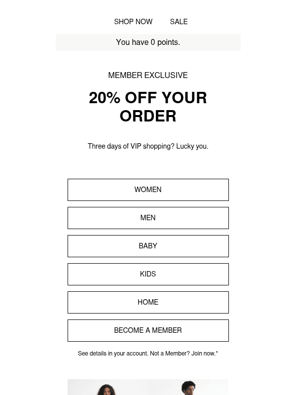 Newsletter preview: 20% off for Members starts now