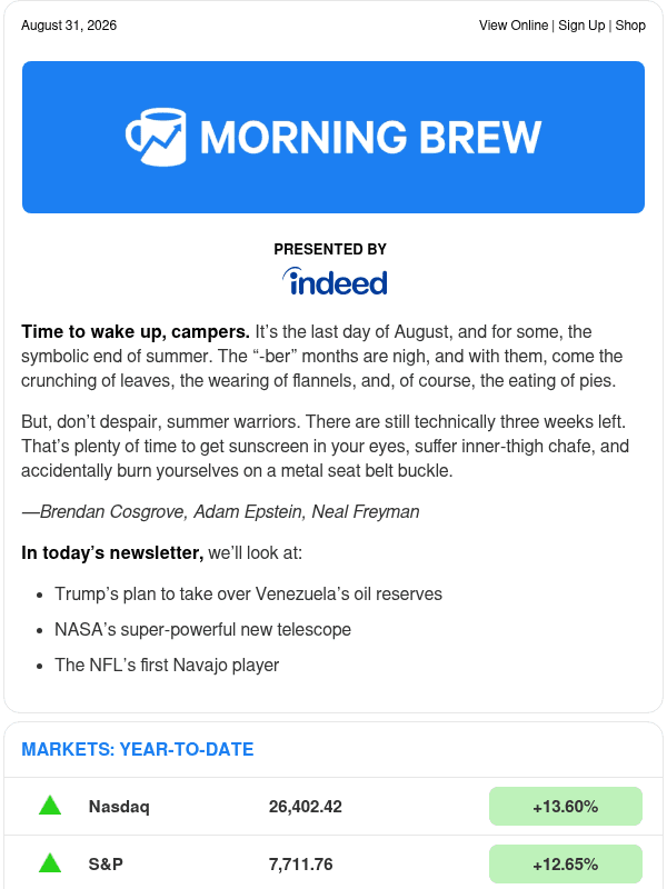 Newsletter preview: ☕ Oil change