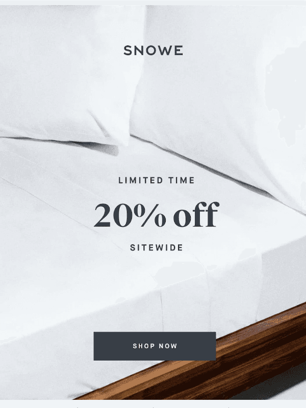 Newsletter preview: 20% off sitewide starts now
