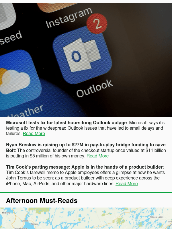 Newsletter preview: Microsoft tests fix for latest hours-long Outlook outage