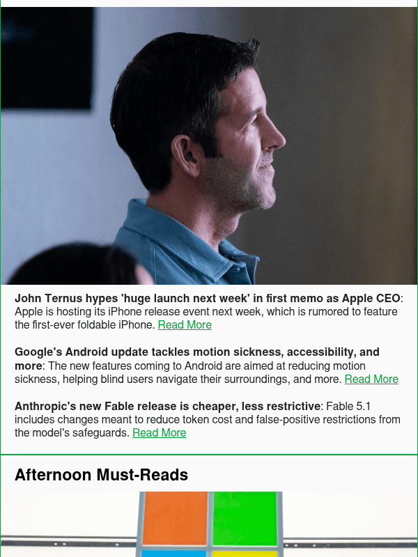 John Ternus hypes 'huge launch next week' in first memo as Apple CEO