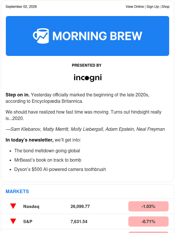 Newsletter preview: ☕ Global sale