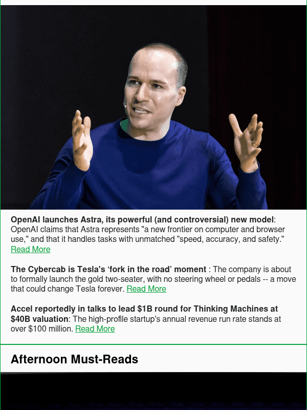 Newsletter preview: OpenAI launches Astra, its powerful (and controversial) new model