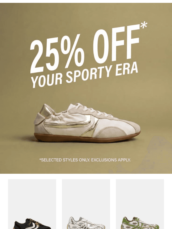 Newsletter preview: 25% OFF YOUR SPORTY ERA